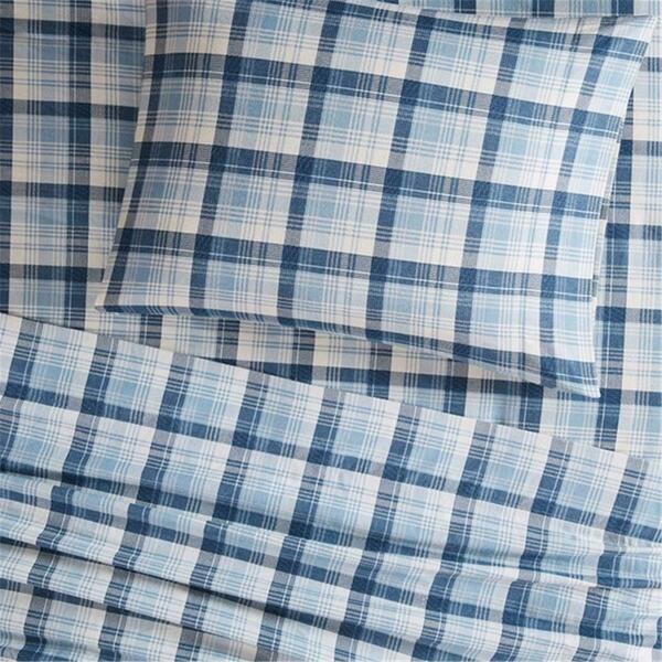 Woolrich Cozy Flannel Sheet Set, Blue Plaid - Queen WR20-2043